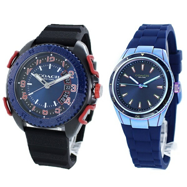 最適な材料 友達 カップル 記念日 ペア ギフト プレゼント ペアウォッチ 腕時計 ブランド コーチ メンズ レディース C001 Preston ブラック ネイビー ラバーベルト ファッション小物 開店祝い Tqt Wemkteyou Com Ar