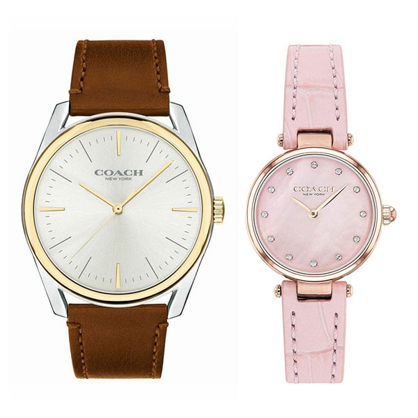 人気ブランド 特別 ギフト セット プレゼント シンプル ペア ウォッチ 腕時計 メンズ レディース コーチ ブラウン ピンク レザー 革 ベルト ペアウォッチ 腕時計 ノップル 人気満点 Www Faan Gov Ng