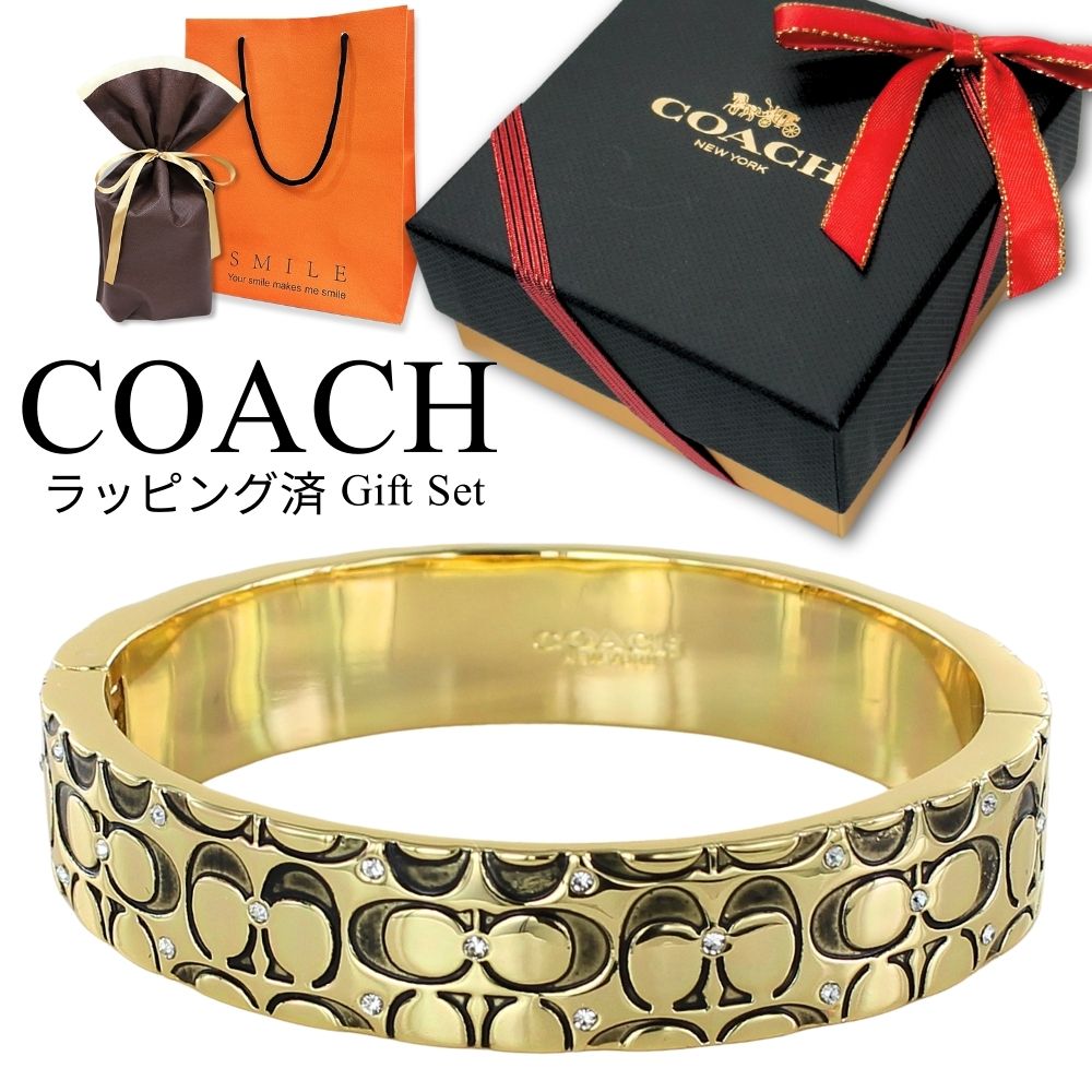 ラッピング済 ギフトセット コーチ バングル ブレスレット レディース ブランド Cロゴ ゴールド 上品 高級感 大人 女性 プレゼント ギフト おしゃれ シンプル 妻 彼女 結婚式 結婚記念日 記念日 誕生日 お祝い ジュエリー COACH 成人 卒業 入学｜ペアウォッチ 腕時計 ノップル