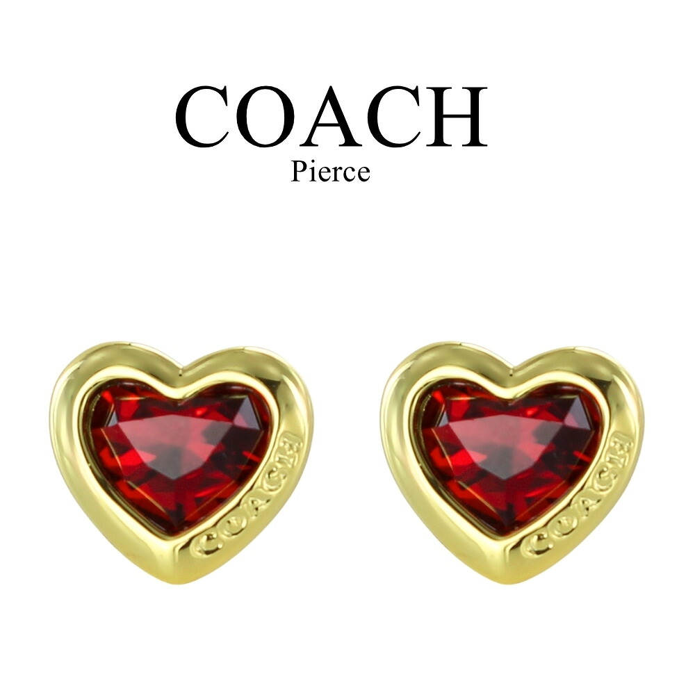 COACH コーチ ピアス レディース ハート レッド ゴールド スタッドピアス クリスタル ブランド アクセサリー プレゼント 彼女 妻 誕生日 記念日 ギフト 成人 卒業 入学｜ペアウォッチ 腕時計 ノップル 9,933円