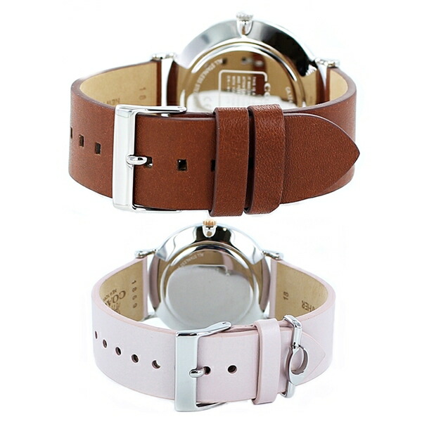 ペア時計box付き コーチ 腕時計 ペアウォッチ シンプル 大人上品 チャールズ ペリー ブラウン ライトピンク レザー カップル 男女 ペアセット 誕生日 お祝い ギフト Opendu17 Fr