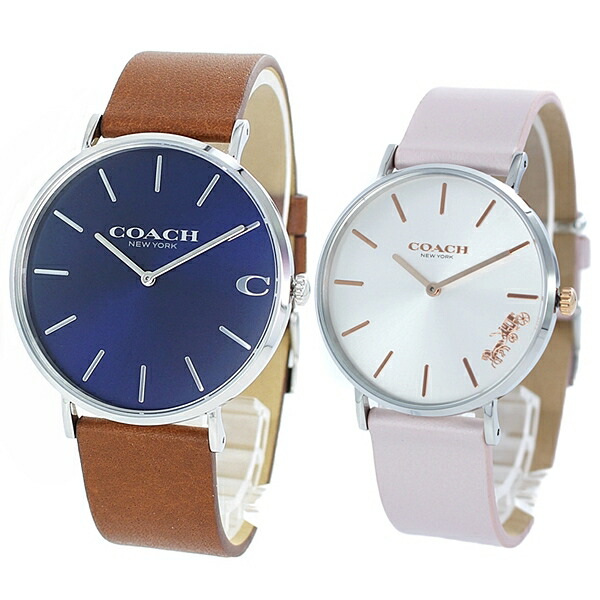 ペア時計box付き コーチ 腕時計 ペアウォッチ シンプル 大人上品 チャールズ ペリー ブラウン ライトピンク レザー カップル 男女 ペアセット 誕生日 お祝い ギフト Spotbuycenter Com