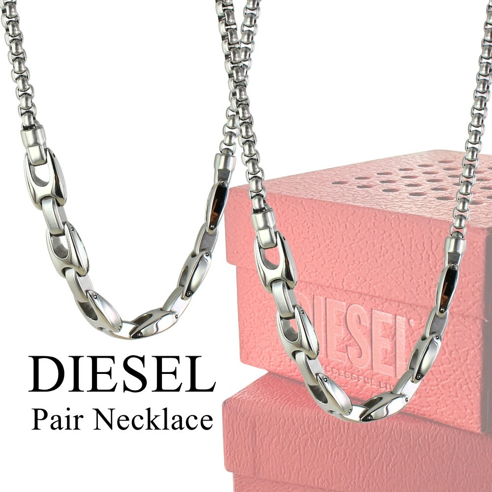 ディーゼル ありの実首飾り しろがね色 チェーン店 ステンレス鋼 メンズ レディース DIESEL 表どおり 流行り物系 ペアアクセ お一揃い 好一対 差し上げ物 ありの実差し上げ物 成年者 卒 はいり込む