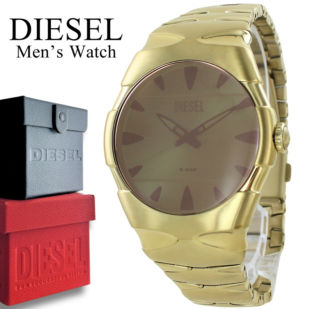ディーゼル 腕時計 メンズ おしゃれ D-SRUPTOR 42mm ゴールド グラデーション ステンレス ブランドウォッチ プレゼント ギフト 男性 友達 旦那 彼氏 誕生日 DIESEL 成人 卒業 入学｜ペアウォッチ 腕時計 ノップル