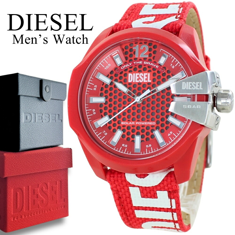 【赤だけに大赤字！】DIESEL 時計 品番：DZ4526 Diesel Mega Chief Chronograph Black Dial Red Rubber Strap