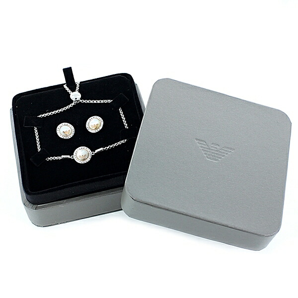 EMPORIO ARMANI エンポリオアルマーニ ギフトセット ブレスレット ピアス ファッション ジュエリー アクセサリー レディース イーグルロゴ シェル ピンクゴールド シルバー ステンレス EGS2652040 女性 小物 誕生日 ギフト 成人 卒業 入学