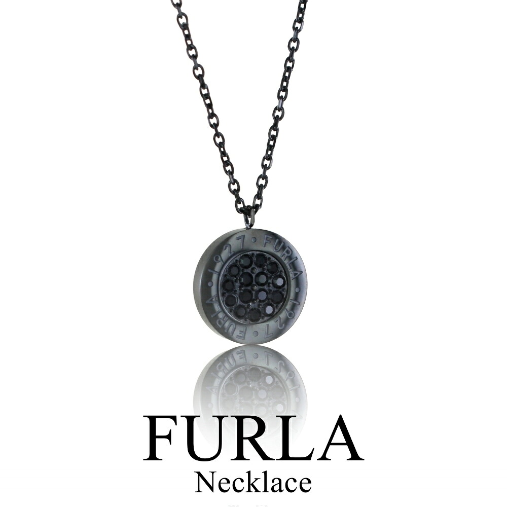 FURLA フルラ ネックレス レディース ペンダント ブラック シンプル かわいい おしゃれ ブランド アクセサリー プレゼント 彼女 母 誕生日 記念日 ギフト 成人 卒業 入学