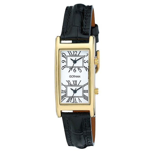 日本最大級 ゴッサム 時計 メンズ 腕時計 デュアルタイム ホワイト文字盤 ブラックレザー Gwcgw 時計 誕生日 お祝い ギフト 高い素材 Terraislandica Com
