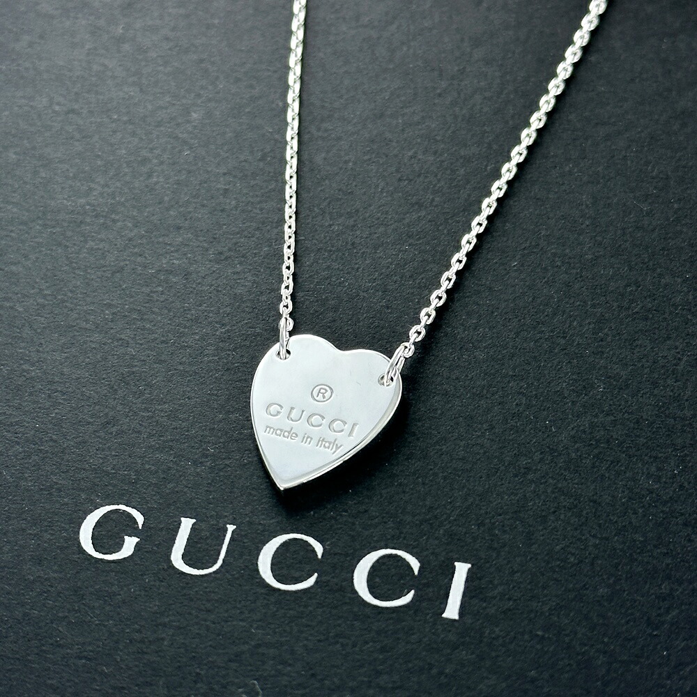 GUCCI グッチ ハート ネックレス レディース シルバー925 チェーン ペンダント シンプル おしゃれ 結婚式 結婚記念日 プレゼント 妻 彼女 誕生日プレゼント 女性 母ギフト チェーンネックレス ジュエリー 成人 卒業 入学