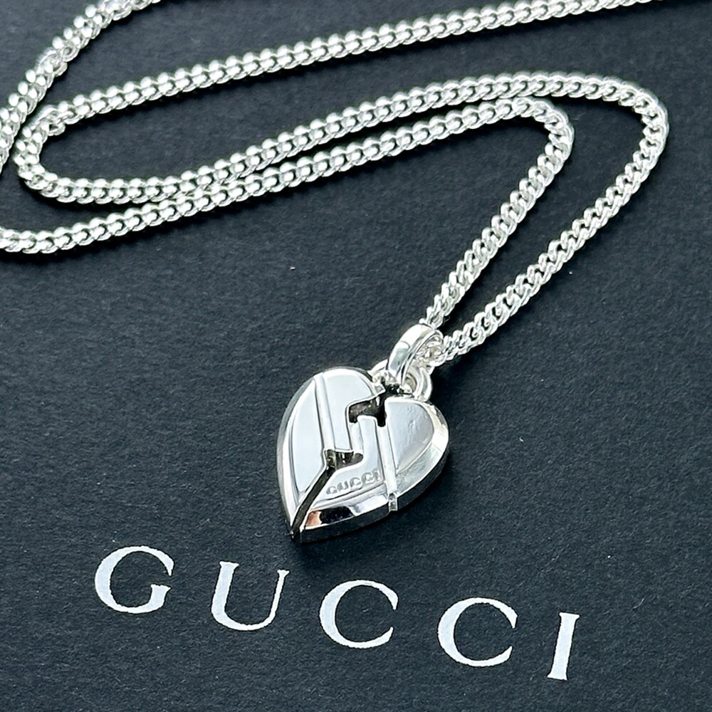 GUCCI グッチ ネックレス レディース シルバー925 チェーン ノット ハート ペンダント シンプル おしゃれ 結婚式 結婚記念日 プレゼント 妻 彼女 誕生日プレゼント 女性 母ギフト チェーンネックレス ジュエリー 成人 卒業 入学