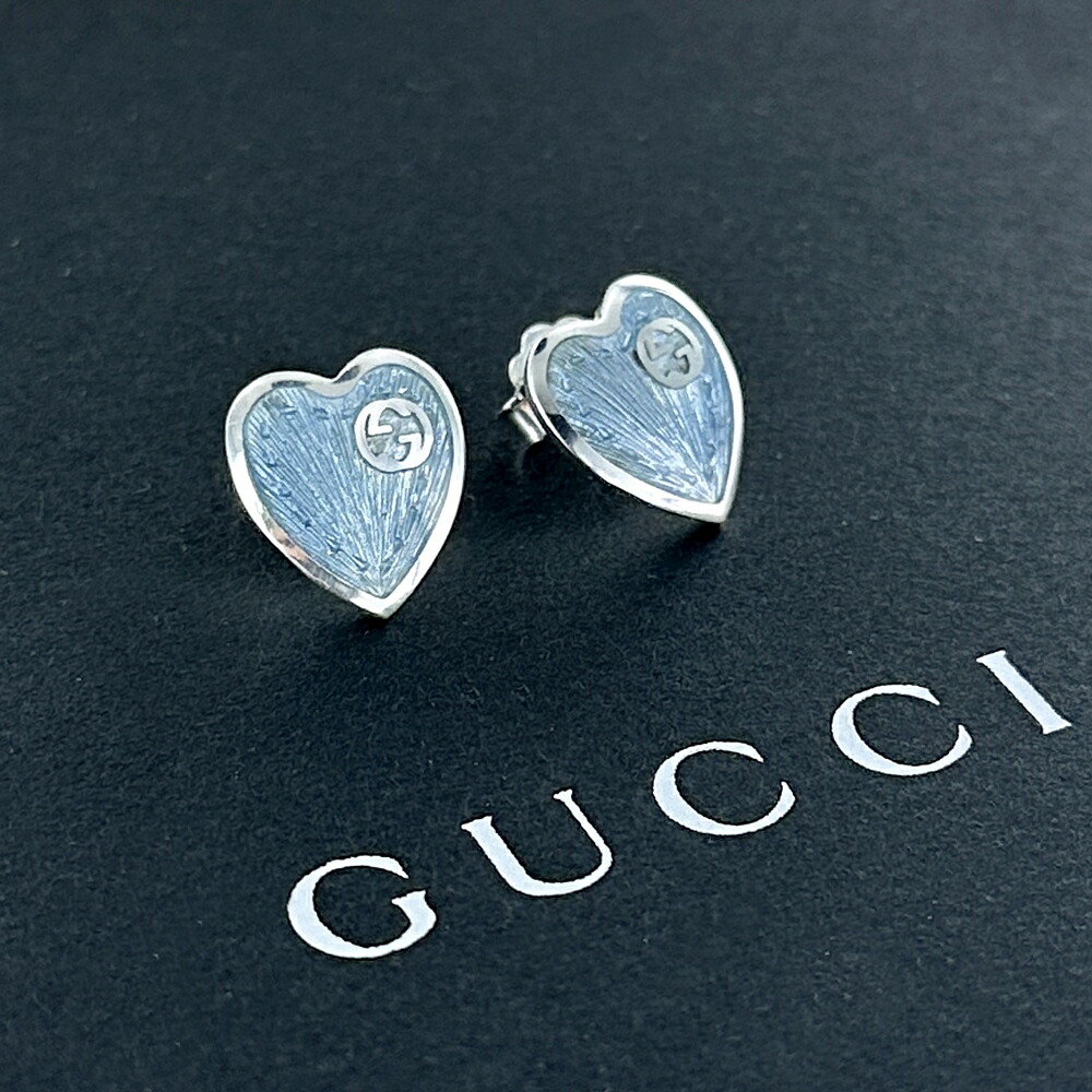 AS6086 GUCCI 両耳ピアス  シルバー GCロゴマーク AS6086 GUCCI 両耳ピアス シルバー GCロゴマーク