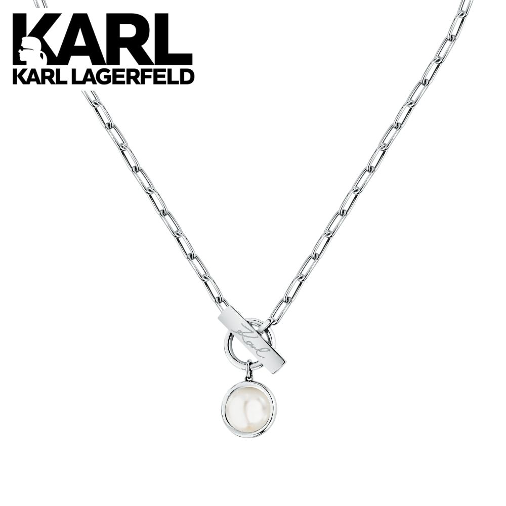 KARL LAGERFELD 正規品 ネックレス パール チェーン レディース シルバー ロジウム仕上げ カールラガーフェルド アクセサリー ギフト プレゼント 成人 卒業 入学