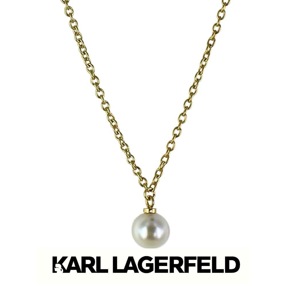 KARL LAGERFELD 正規品 ネックレス パール 1粒 ゴールド ジュエリー レディース カールラガーフェルド アクセサリー ギフト プレゼント 成人 卒業 入学