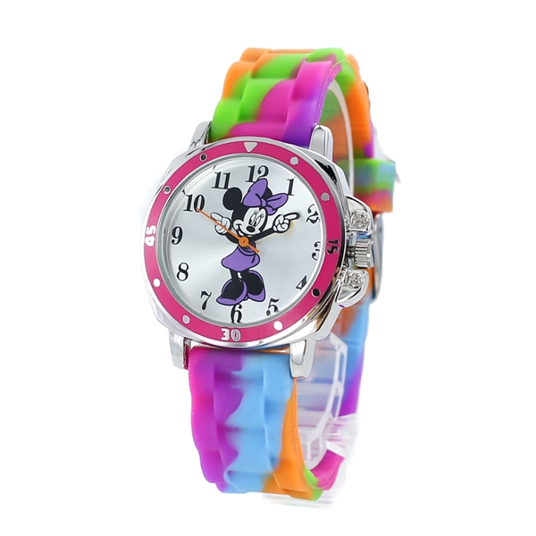 楽天市場 小学生 中学生 10代 女の子 女子 可愛い ミニー ウォッチ ディズニー レディース 腕時計 カラフル マルチカラー ペアウォッチ 腕時計 ノップル
