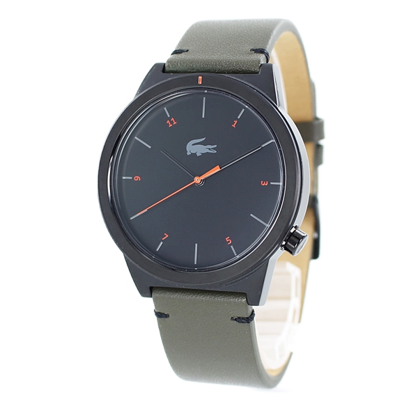 楽天市場 10代 代 カジュアル 腕時計 メンズ ラコステ モーション 42ミリ ブラック カーキ レザー カジュアル ワニ ペアウォッチ 腕時計 ノップル