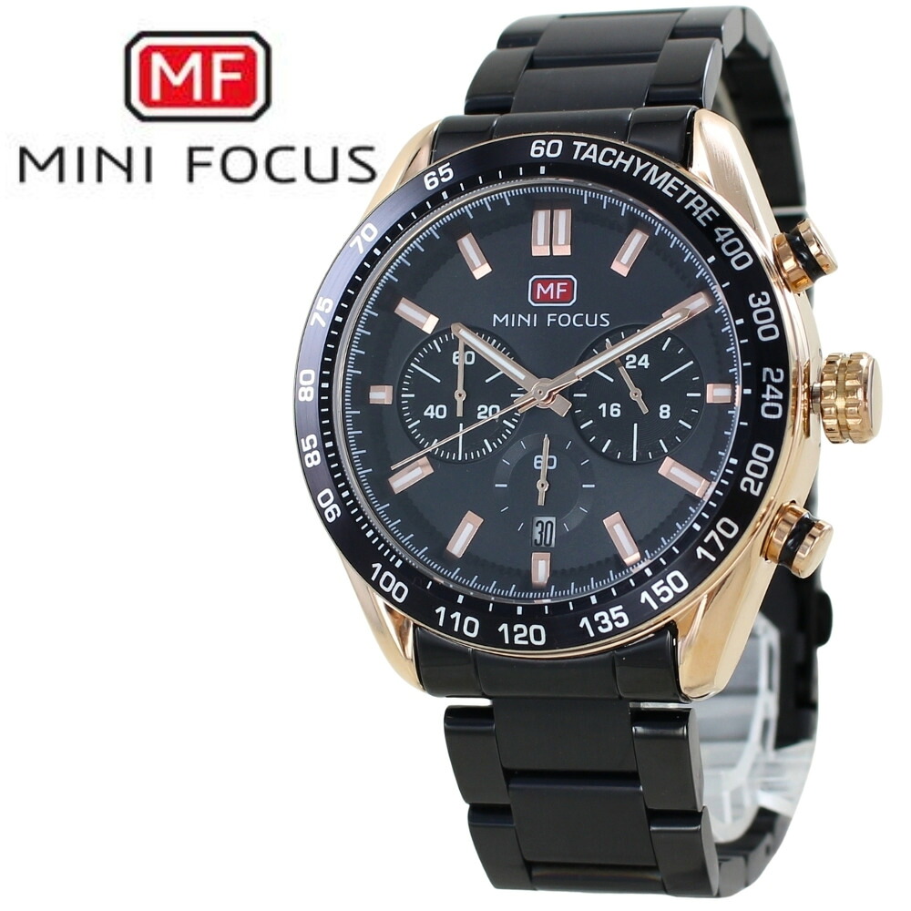 正規品 MINI FOCUS メンズ腕時計 ステンレスバンド かっこいい 腕時計 手表 メンズ クロノグラフ クォーツ ブラック 高級感 大人 おしゃれ ビジネス カジュアル 誕生日 プレゼント 男性 旦那 彼氏 ギフト 就職祝い 成人 卒業 入学