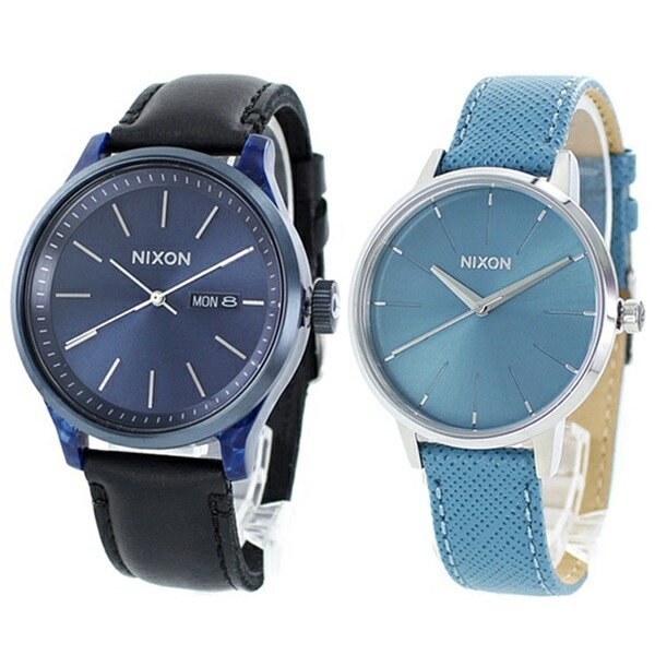 ペアウォッチ ペア カップル 結婚記念日 プレゼント 両親 妻 夫 ニクソン 腕時計 おしゃれ メンズ レディース 革ベルト 文字盤 見やすい 防水 ブルー スカイブルー Spcwoensel Nl