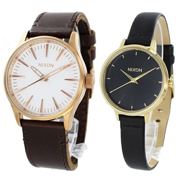ペア プレゼント ニクソン 腕時計 おしゃれ 革ベルト 文字盤 見やすい 防水 結婚記念日 ペアウォッチ ペアルック ペアカップル 両親 妻 夫 ブラウン ブラック レザー Restorationgardner Org
