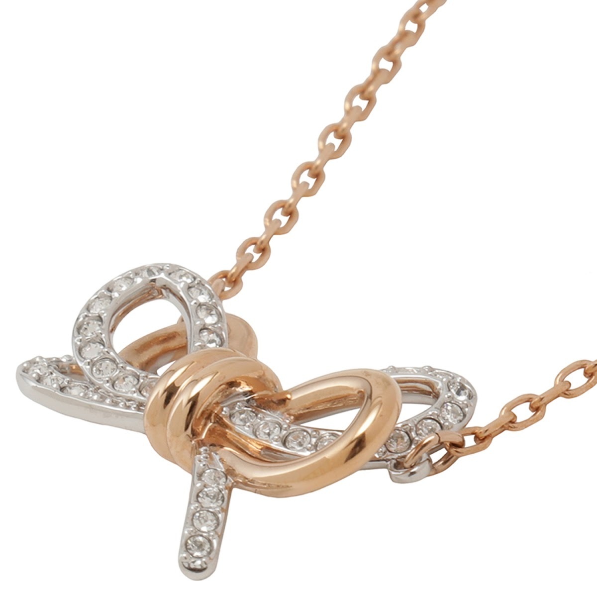 スワロフスキー Swarovski ライフロング ボウ リボンモチーフ クリスタルパヴェ ペンダント ネックレス ローズゴールド シルバー レディース アクセサリー Lifelong Bow Butlerchimneys Com