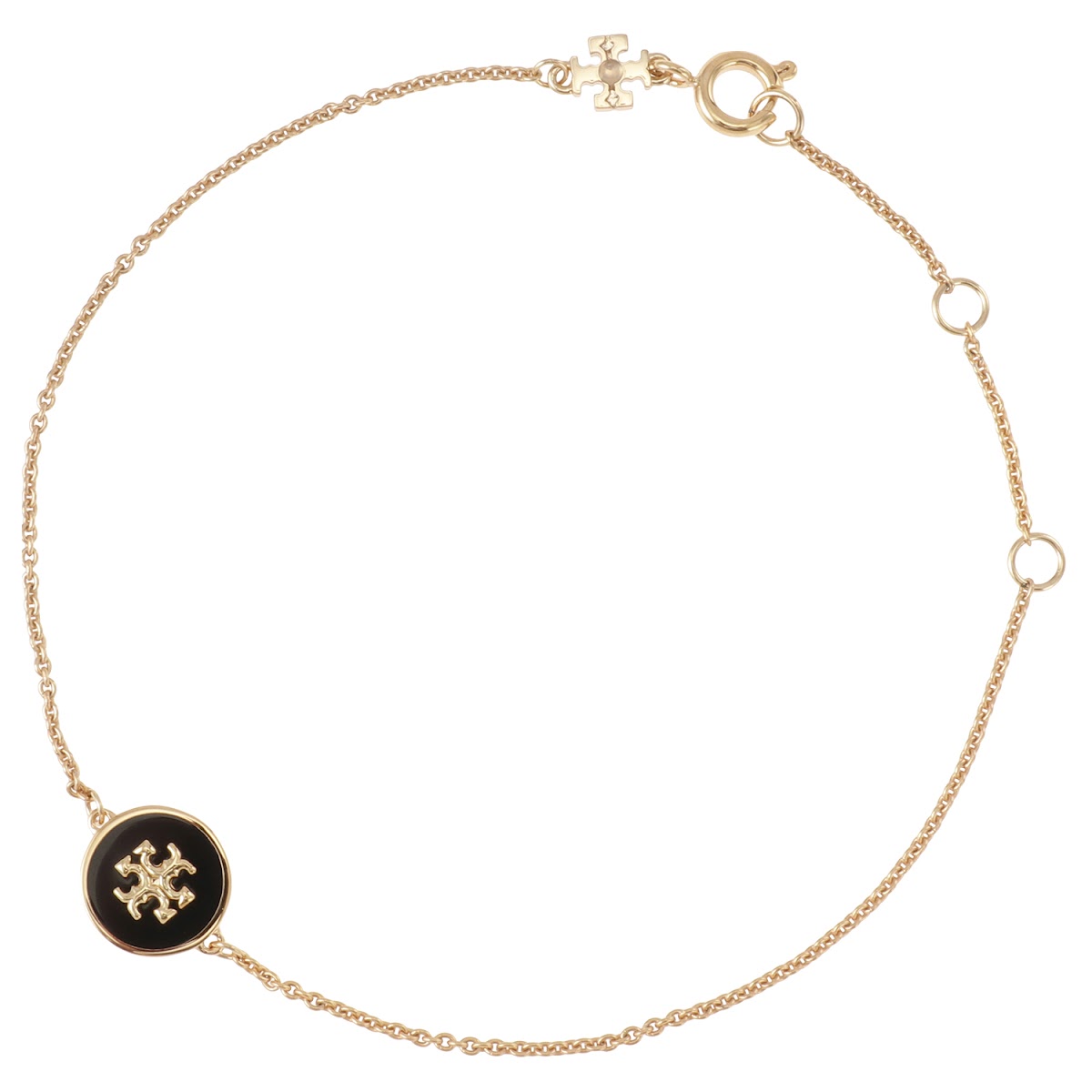 トリーバーチ Tory Burch 90284-720 キラ エナメル チェーン ブレスレット ダブルT ロゴ ゴールド/ブラック レディース アクセサリー KIRA ENAMEL CHAIN BRACELET 成人 卒業 入学｜ペアウォッチ 腕時計 ノップル