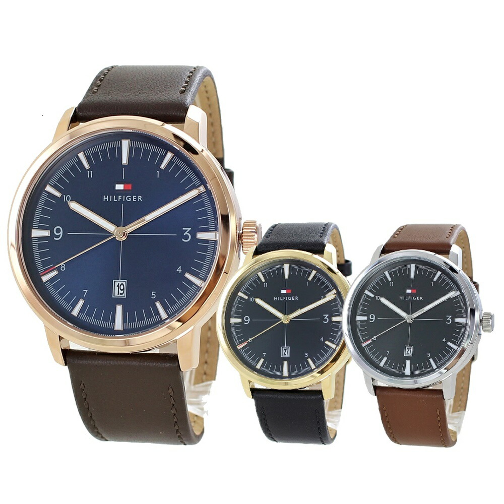 トミーヒルフィガー ウォッチ BECKER 腕時計 ロゴ 牛革 Quartz watch Tommy Hilfiger man Becker 1710512 only time