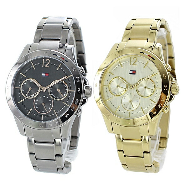 オシャレ ブランド ペアウォッチ トミーヒルフィガー 腕時計 お揃い ペアギフト プレゼント 男性 女性 カレンダー付 グレー イエローゴールド 時計 Christine Coppin Com