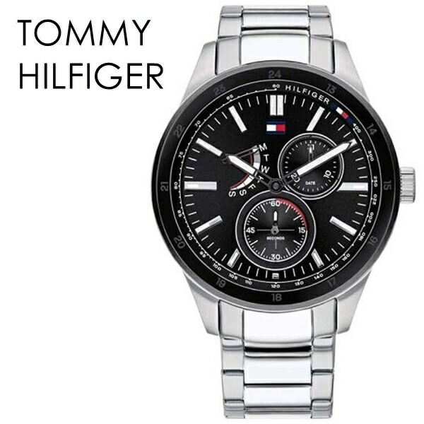TOMMY HILFIGER トミーヒルフィガー 時計 メンズ 腕時計 手表 Austin オースティン デイデイト 44ミリ ブラック シルバー ステンレス 1791639 ビジネス 男性 時計 誕生日 ギフト 記念日 ポイント消化|ペアウォッチ 腕時計 ノップル