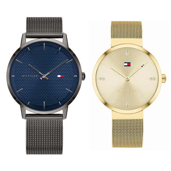 ギフト ペア ウォッチ 腕時計 男性 女性 40代 2針 見やすい シンプル トミーヒルフィガー ガンメタル ゴールド メッシュ ステンレス ブレスレット Bouncesociety Com