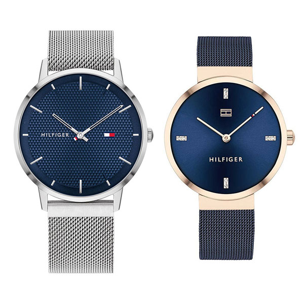 トミーヒルフィガー ペア ウォッチ 腕時計 ビジネス スーツ フォーマル 見やすい シンプル プレゼント メンズ レディース 40代 2針 シルバー ネイビー メッシュ ステンレス ブレスレット Breakinghierarchy Com