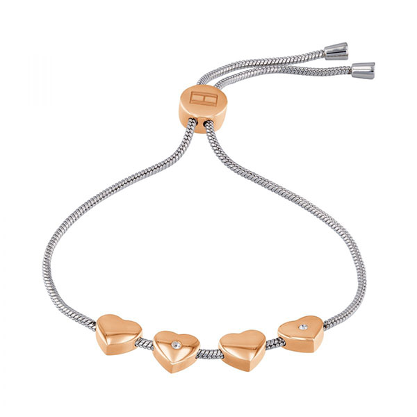 トミーヒルフィガー ブレスレット バングル ファッション アクセサリー レディース アクセ ハート シルバー ピンクゴールド ステンレス クリスタル 2780122 誕生日 ギフト 成人 卒業 入学|ペアウォッチ 腕時計 ノップル