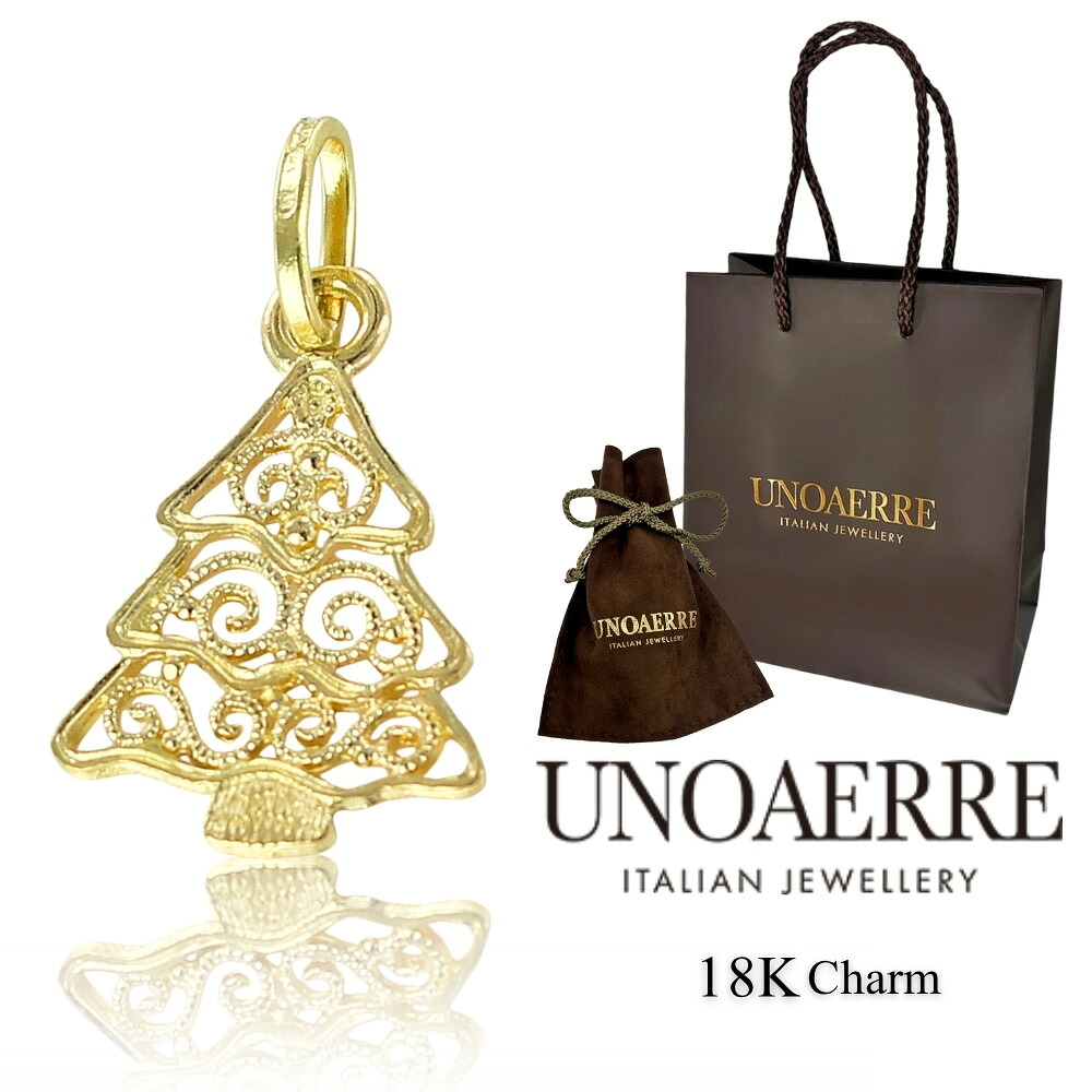 ウノアエレ K18 ペンダントトップ レディース 18金 ゴールド ネックレスチャーム ツリー クリスマスツリー イタリア製 UNOAERRE ショッパー付き プレゼント ギフト 女性 彼女 妻 誕生日 記念日 正規品 成人 卒業 入学｜ペアウォッチ 腕時計 ノップル