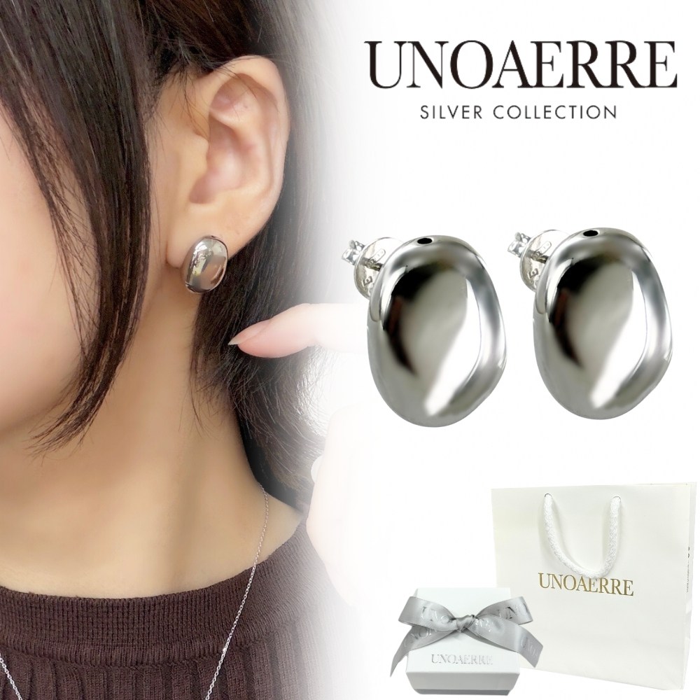 雑誌掲載 正規品 ショッパー付き UNOAERRE ウノアエレ ピアス かわいい シルバー925 ボリューム デザイン レディース 誕生日 プレゼント SILVER COLLECTION ロジウム ホワイト 成人 卒業 入学 16,401円