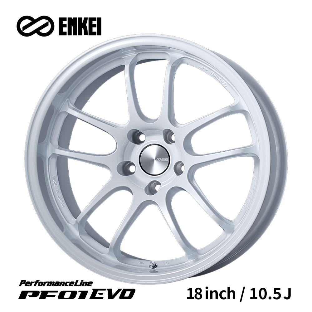 エンケイ PF01EVO PerformanceLine ホイール 18インチ 10.5J パールホワイト パフォーマンスライン ディープリム スポーツモデル カスタム ドレスアップ ENKEI|Norauto【ノルオート】店
