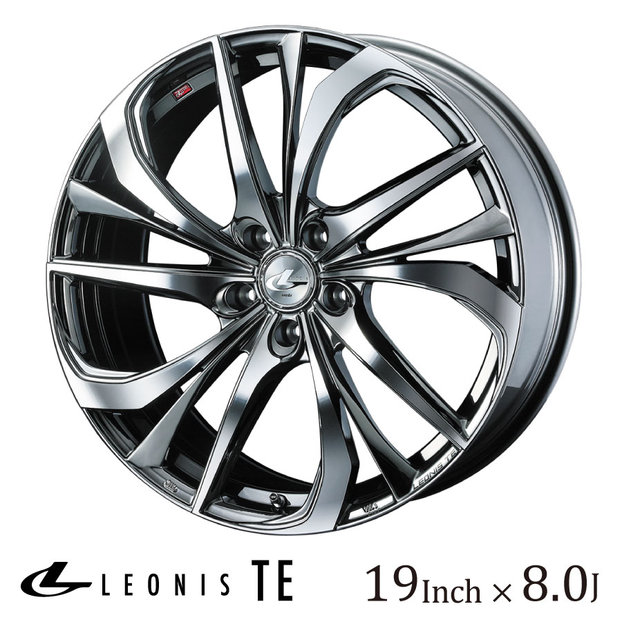 WEDS ウェッズ レオニス TE 19インチ 8J カラー:BMCMC ブラックメタルコート ミラーカット LEONIS TE ホイール かっこいい ドレスアップ TPMS対応 ティーイー