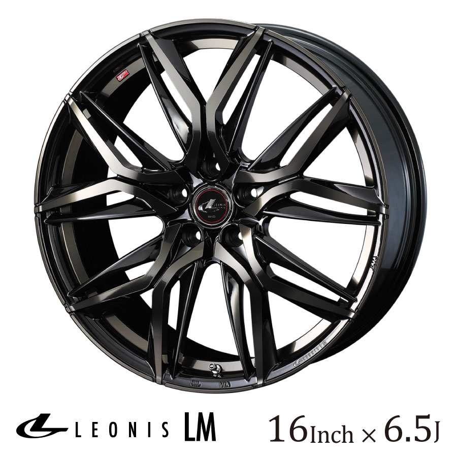 WEDS ウェッズ レオニス LM 16インチ 6.5J カラー:PBMC/TI パールブラック ミラーカット/チタントップ LEONIS LM ホイール かっこいい ドレスアップ エルエム TPMS対応｜Norauto【ノルオート】店