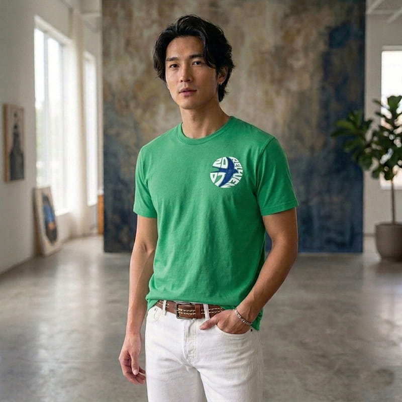 レルウェンフロッキープリントＴシャツ K.Green