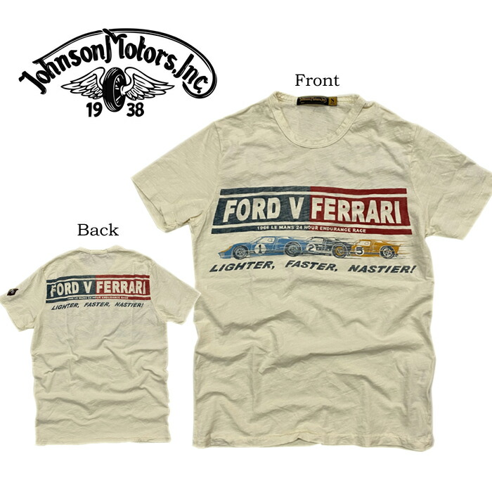 【楽天市場】JOHNSON MOTORSジョンソンモータース TシャツFord V Ferrariダーティーホワイト：NORTH COWBOY