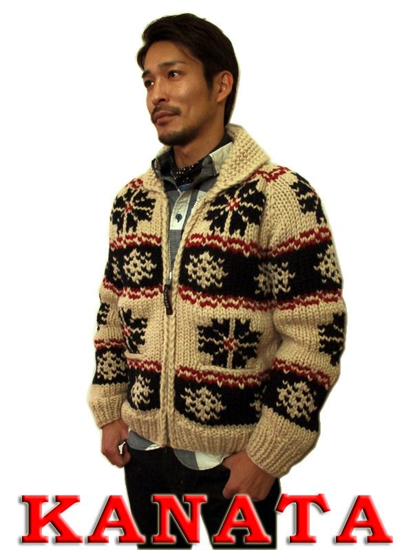 楽天市場 Kanata カナタ カウチンセーター メンズ カウチン セーター ニット カウチンニット 送料無料 代引き手数料無料 手編み バージンウール100 プレゼント に最適 当店別注カラー スノー柄アイボリー ネイビー ｎｏｒｔｈ ｃｏｗｂｏｙ