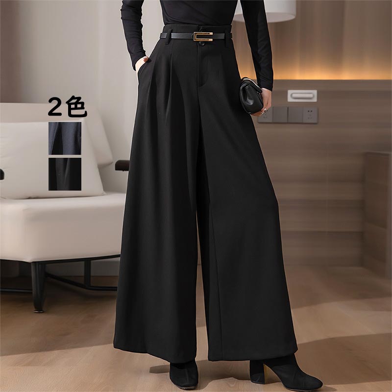 【最大P5+2000OFF】ワイドパンツ タックパンツ パンツ レディース ーパンツ フレアパンツ 卒業式 入学式　ボトムス オフィスカジュアル ロング ワイド きれいめ 秋 冬 黒 無地 大きいサイズ ハイウエスト 着痩せ おしゃれ 美脚 ゆったり 上品 きれいめ 通勤