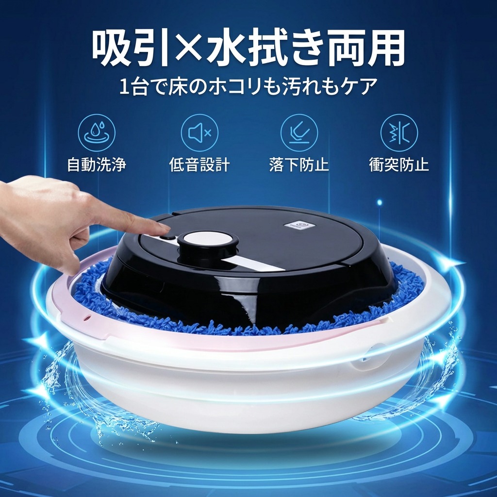 ロボット掃除機 モップロボット 自動洗浄 水拭きモップ 薄型 静音 回転式 耐久性 ゴミ排出 落下防止 衝突防止 フローリング カーペット お掃除ロボット 自動掃除機 生活家電 プレゼント ギフト 人気 おすすめ 新生活 母の日 父の日 誕生日｜Northen Farm