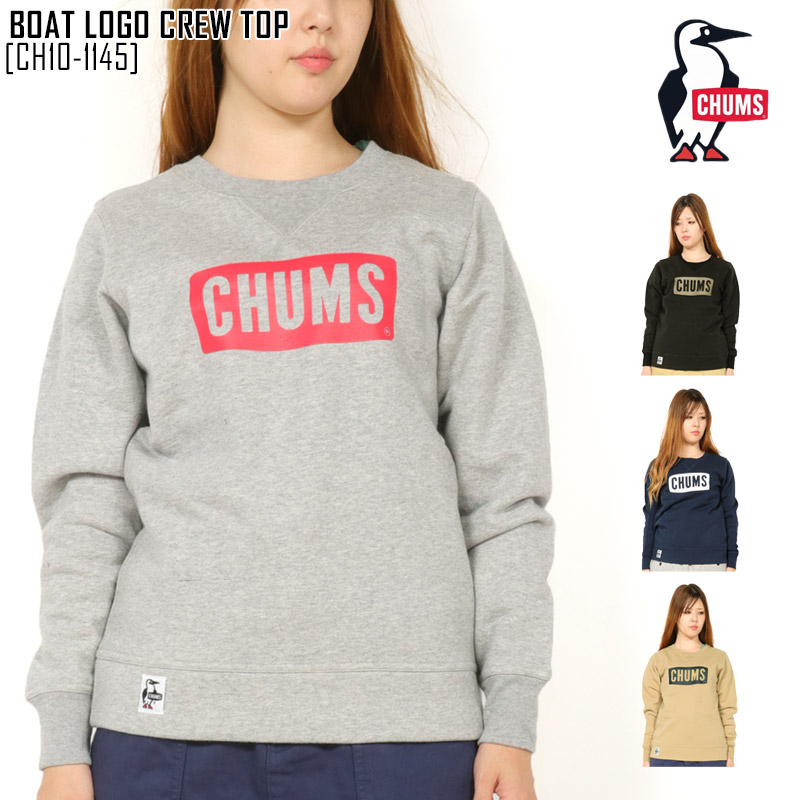 日本最大の Top Crew Logo Boat トップ クルー ロゴ ボート チャムス Chums Sale セール スウェット レディース Ch10 1145 トップス 21sn Chum Wa 16 Spmau Ac In