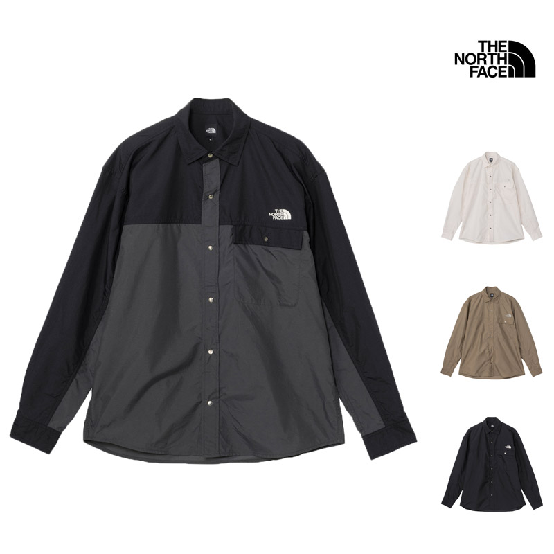 ノースフェイス ヌプシ 長袖シャツ メンズ Lサイズ 黒 x カーキグリーン ノースフェイス ヌプシ 長袖シャツ メンズ Lサイズ 黒 x カーキ