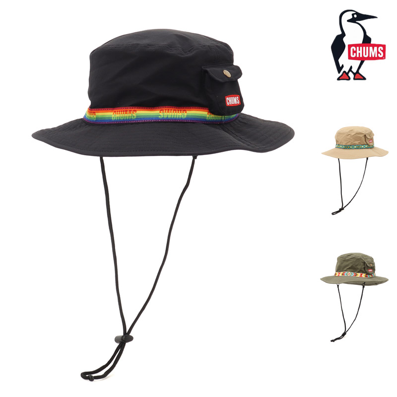 セール SALE CHUMS チャムス CH05-1469 フェス ハット FES HAT メンズ レディース 男女兼用 帽子 ハット アクティビティハット アウトドア キャンプ 登山 フェス BBQ UVカット あご紐 カジュアル シンプル ポケット 通気性 刺繍 26ss 春夏 新作