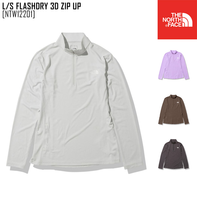 22-23 秋冬新作 ノースフェイス THE NORTH FACE NTW12201 ロングスリーブ フラッシュドライ 3D ジップ アップ L S  FLASHDRY ZIP UP インナー レイヤー レディース 最大77%OFFクーポン