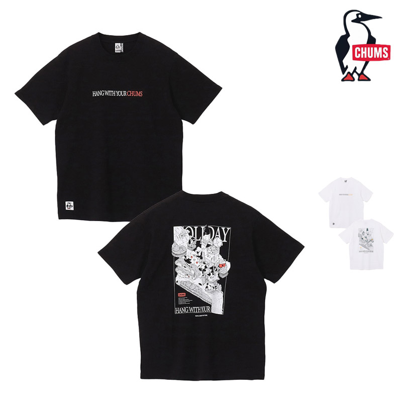 セール SALE チャムス CHUMS CH01-2716 アンチ バグ チャムス ホリデイ Tシャツ ANTI-BUG CHUMS HOLIDAY T-SHIRT メンズ 男性 Tシャツ 半袖 トップス カットソー アウトドア キャンプ 旅行 フェス カジュアル 綿 コットン 100％ 虫よけ 防虫 26ss 春夏 新作