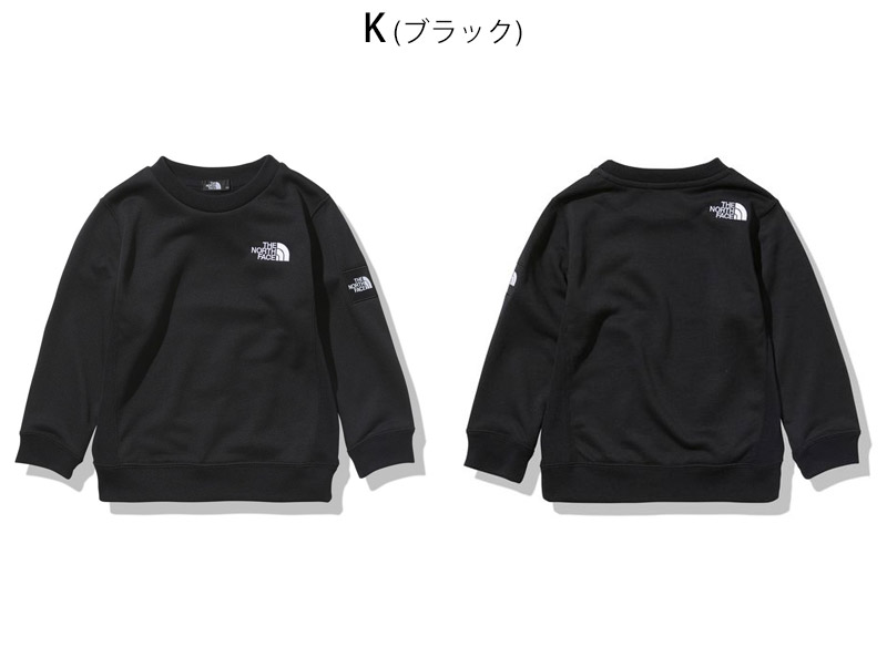 22-23 秋冬 CREW FACE KIDS LOGO NORTH NTJ12117 SQUARE THE キッズ クルー スウェット スクエア  トップス ノースフェイス ロゴ 新作 【オンラインショップ】 新作