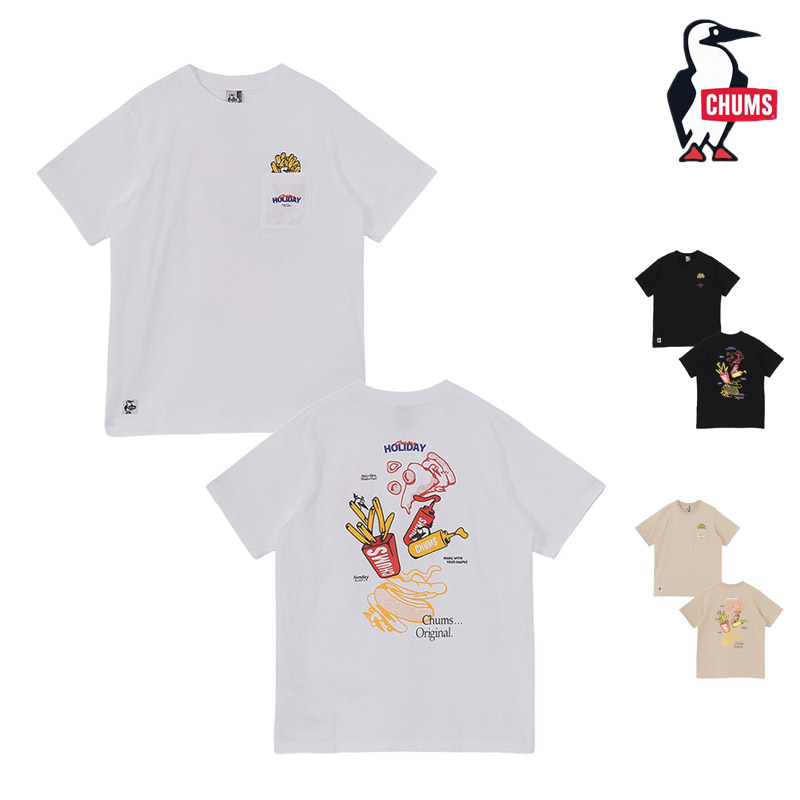【P5倍 4/30まで】 セール SALE チャムス CHUMS CH01-2715 アンチ バグ ファスト フード ポケット Tシャツ ANTI-BUG FAST FOOD POCKET T-SHIRT メンズ 男性 Tシャツ 半袖 トップス カットソー アウトドア キャンプ フェス カジュアル 虫よけ 防虫 綿 コットン 26ss 春夏 新作