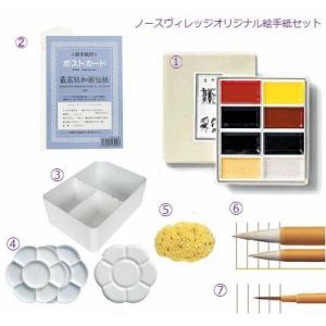 吉祥顔彩8色入り絵手紙セット ノースヴィレッジオリジナル