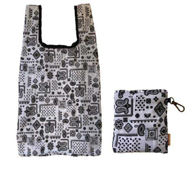 楽天市場】バンダナ柄 エコバッグ【バンダナ バーガンディー