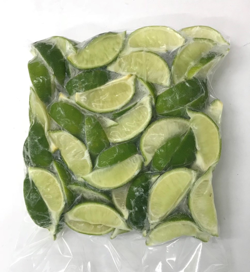 【KIMONO FRUITS】冷凍ライム　2kg（1000ｇ×2）<br>（メキシコ産、ベトナム産など）　１/6または、１/8カット